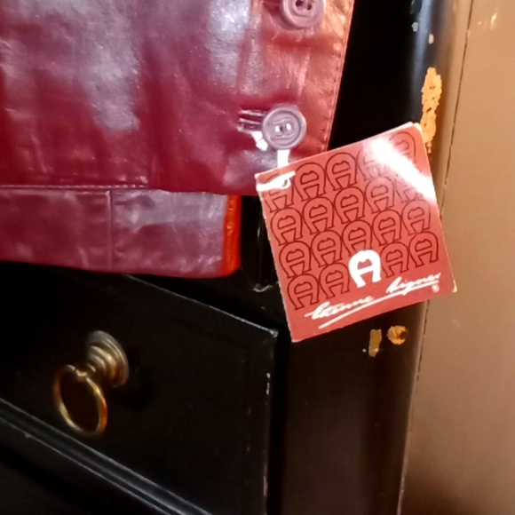 COPY - Etienne Aigner Burgundy Size 10 Women's Leather Jacket - Picture 3 of 6